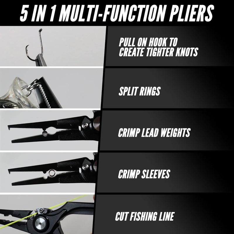 Beyond Braid Beyond Fishing Pro Aluminum Series 8 Inch Multifunction Fishing Pliers, Saltwater Resistant Fishing Gear, Tungsten Carbide Cutters, Corrosion Resistant Teflon Coating with Sheath - Image 2
